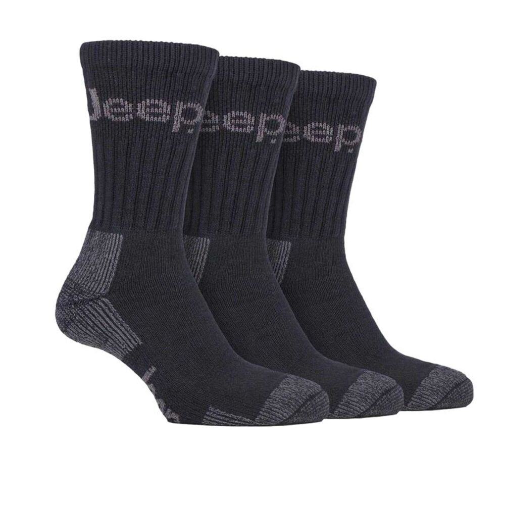 Jeep Mens All Terrain Boot Socks (Pack of 3) / Black/Charcoal